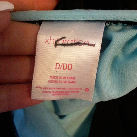 Black with bright colors bikini top - Picture 3 of 3